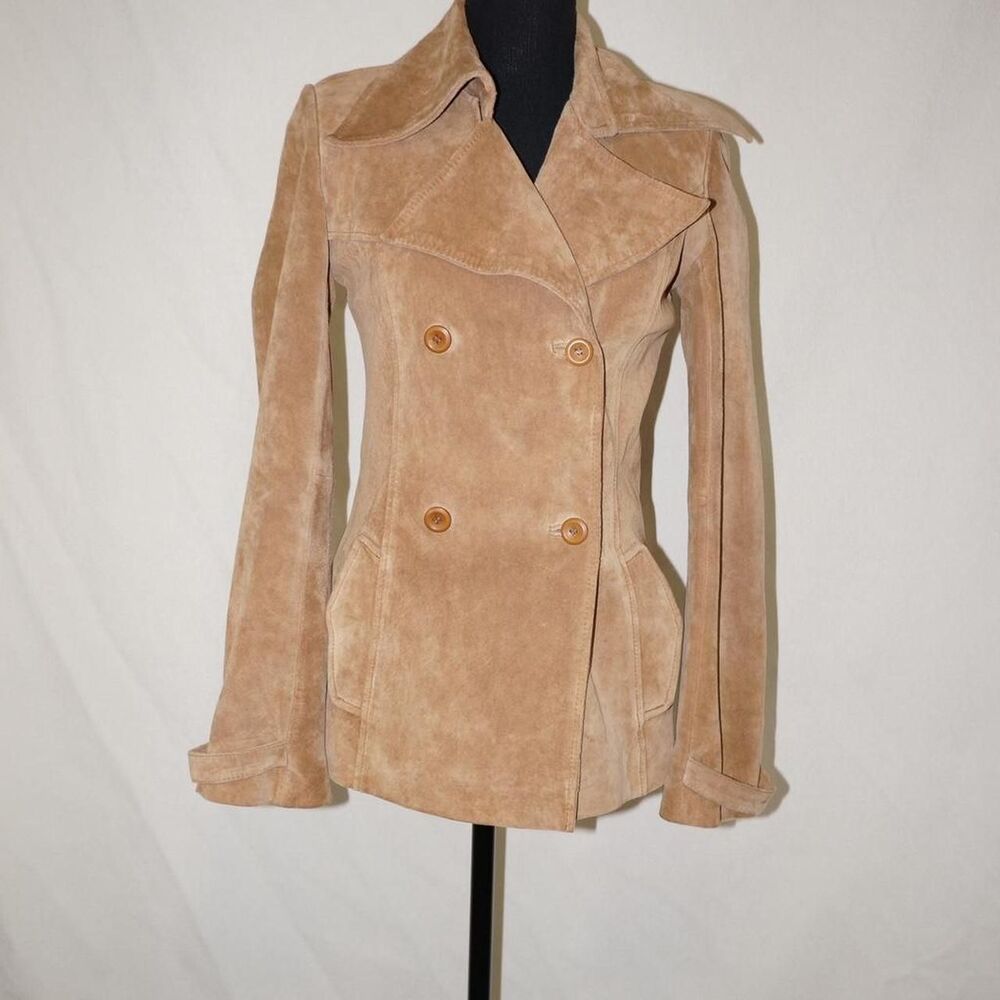 Arden B Women's Tan Leather Coat - Picture 4 of 8